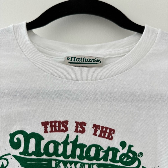 Nathan’s Original White Graphic T-Shirt - Picture 3 of 3